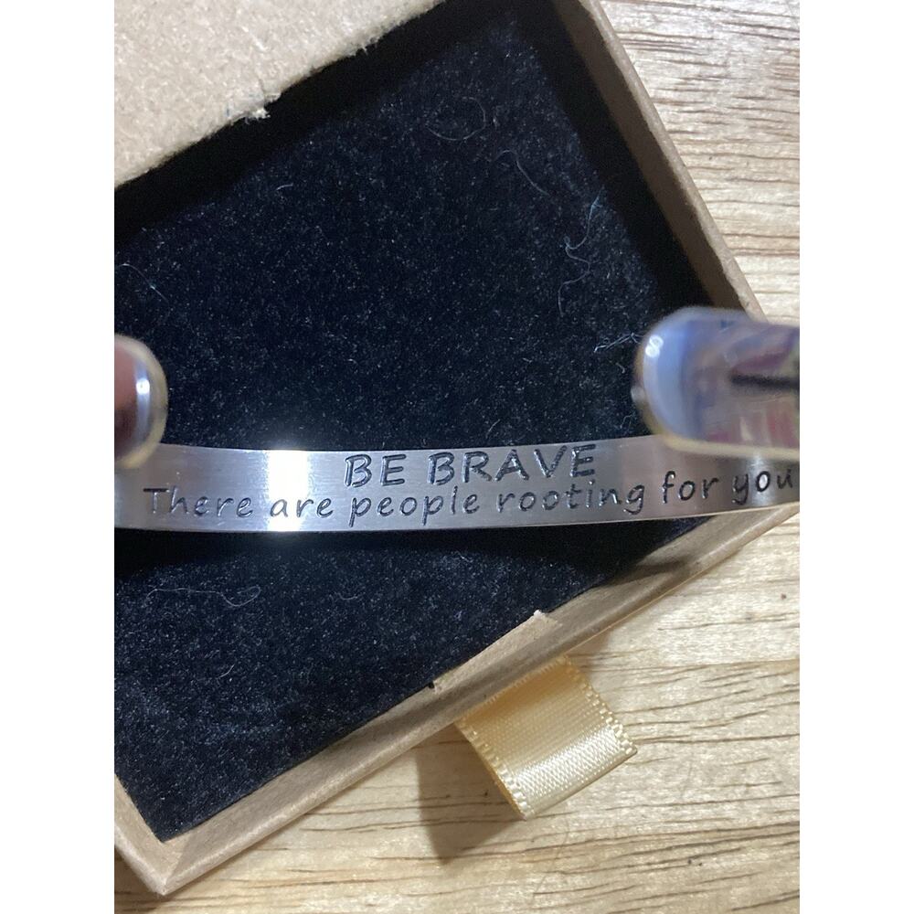 Joycuff‎ Cuff Inspirational Quote Bracelet Bangle Stainless Steel BE BRAVE